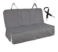 HONEST OUTFITTERS Coprisedili auto per cani onesti, con finestra in rete, patta laterale per auto, camion e SUV, impermeabile e antiscivolo per sedile posteriore (grigio, 157 x 117 cm)