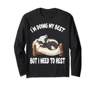 Honey Badger Sleeping Napping Cute Cartoon Art Maglia a Manica