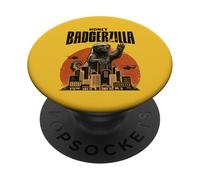 Honey Badgerzilla Monster City Attack - Arte retrò PopSockets PopGrip Adesivo