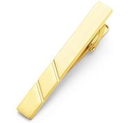 HONEY BEAR 1.97"/2.12" Fermacravatta per Uomo - dimensione normale acciaio regalo di nozze di business,5cm/5.4cm (Oro spazzolato 5.4cm)