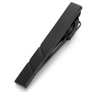 HONEY BEAR 1.97"/2.12" Fermacravatta per Uomo - dimensione normale acciaio regalo di nozze di business,5cm/5.4cm (Nero opaco 5.4cm)