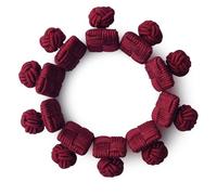HONEY BEAR 5 paia seta tessuto nodo gemelli set per camicia/abito uomo/Donna, Forma Quadrato per Regalo di nozze d'affari (Rosso scuro con scatola)