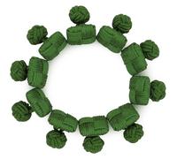HONEY BEAR 5 paia seta tessuto nodo gemelli set per camicia/abito uomo/Donna, Forma Quadrato per Regalo di nozze d'affari (Verde scuro senza scatola)