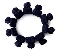 HONEY BEAR 5 paia seta tessuto nodo gemelli set per camicia/abito uomo/Donna, Forma Quadrato per Regalo di nozze d'affari (Blu marino senza scatola)