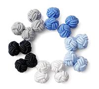 HONEY BEAR 5 Paia Seta Tessuto Nodo Gemelli Set per Uomo Donna Camicia Abito Accessori Decorazione(Rotondo 9 senza scatola)