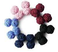 HONEY BEAR 5 Paia Seta Tessuto Nodo Gemelli Set per Uomo Donna Camicia Abito Accessori Decorazione (Rotondo 14 senza scatola)
