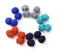 HONEY BEAR 5 Paia Seta Tessuto Nodo Gemelli Set per Uomo Donna Camicia Abito Accessori Decorazione(Rotondo 1 senza scatola)