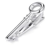 Honey Bear Chiave Fermacravatte Uomo Argento per cravatta stretta skinny,Acciaio Inox, Ferma Cravatta per Regalo di Nozze affari,4 cm