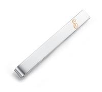 HONEY BEAR Clip di fermacravatta - Lettera iniziale dell'alfabeto Dimensioni normali/dimensioni strette per cravatta da uomo, regalo aziendale per matrimonio, 5,4 cm/4 cm, argento spazzola (E 2,13