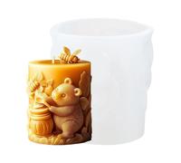 Honey Bear Cylinder Candle Mould | Honey Bear Candle Mold, Miniature Cylindrical Silicone Casting Tool, For Scented, Clay Crafts, And Home Decorative Projects