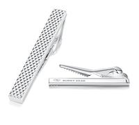 Honey Bear Fermacravatta per Uomo - dimensione normale acciaio regalo di nozze di business,5.4cm Argento