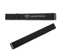 HONEY BEAR Fermacravatta per Uomo - dimensione normale acciaio regalo di nozze di business,5.4cm (Nero)