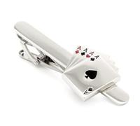 HONEY BEAR Fermacravatta Tie Clip Poker Carte da gioco 4A per uomo, 5,4 cm