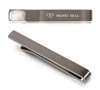 HONEY BEAR Fermacravatta Uomo - 1.57“/1.97"/2.12"/2.36" Dimensione Standard Normale/Sottile Regalo di Nozze di Business,4/5/5.4/6cm (5.4cm Nero canna di fucile spazzolato)