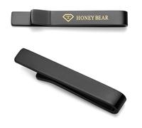 HONEY BEAR Fermacravatta Uomo - 1.57“/1.97"/2.12"/2.36" Dimensione Standard Normale/Sottile Regalo di Nozze di Business,4/5/5.4/6cm (Nero opaco 4cm)