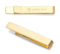 HONEY BEAR Fermacravatta Uomo - 1.57“/1.97"/2.12"/2.36" Dimensione Standard Normale/Sottile Regalo di Nozze di Business,4/5/5.4/6cm (Oro spazzolato 4cm)