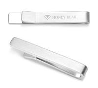 HONEY BEAR Fermacravatta Uomo - 1.57“/1.97"/2.12"/2.36" Dimensione Standard Normale/Sottile Regalo di Nozze di Business,4/5/5.4/6cm (Argento spazzolato 4cm)