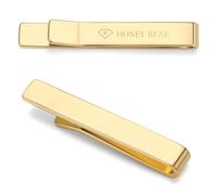 HONEY BEAR Fermacravatta Uomo - 1.57“/1.97"/2.12"/2.36" Dimensione Standard Normale/Sottile Regalo di Nozze di Business,4/5/5.4/6cm (Oro lucido 4cm)