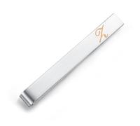 HONEY BEAR Fermacravatte per lettera iniziale per uomo - Dimensioni normali/taglia stretta regalo di nozze in acciaio, 5,4 cm / 4 cm, argento spazzolato (Z 2.13 inches)