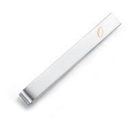 HONEY BEAR Fermacravatte per lettera iniziale per uomo - Dimensioni normali/taglia stretta regalo di nozze in acciaio, 5,4 cm / 4 cm, argento spazzolato (O 2.13 inches)