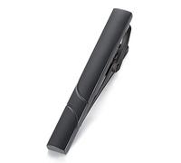 Honey Bear Fermacravatte Uomo Argento Nero per cravatta di dimensioni normali,Acciaio Inox, Ferma Cravatta per Regalo di Nozze D'affari,5.4cm (nero)