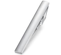 HONEY BEAR Fermacravatte Uomo per cravatta di dimensioni normali,Acciaio Inox, Ferma Cravatta per Regalo di Nozze affari,5.4cm (Argento opaco)