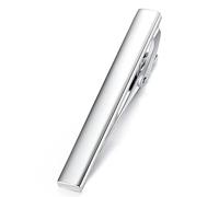 HONEY BEAR Fermacravatte Uomo per cravatta di dimensioni normali,Acciaio Inox, Ferma Cravatta per Regalo di Nozze affari,5.4cm (Argento lucido)