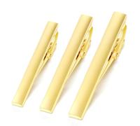 HONEY BEAR Fermacravatte Uomo Set di 3 per Cravatta di Dimensioni Normali 1.96"&2.12"&2.36", 5cm&5.4cm&6cm con scatola (Oro opaco lucido)