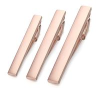 HONEY BEAR Fermacravatte Uomo Set di 3 per Cravatta di Dimensioni Normali 1.96"&2.12"&2.36", 5cm&5.4cm&6cm con scatola (Oro rosa spazzolato)