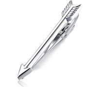 HONEY BEAR Freccia Fermacravatte Uomo per cravatta di dimensioni normali,1.93" Ferma Cravatta per Regalo di Nozze affari,4.9cm (Argento lucido)