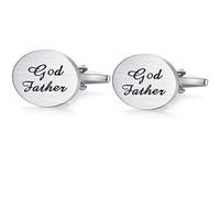 HONEY BEAR Gemelli da sposa ovali per camicia da uomo con confezione regalo, 22*16mm, Acciaio inossidabile, Senza pietra