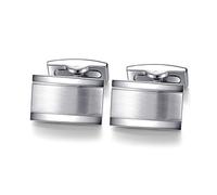 Honey Bear gemelli per uomo - rettangolo in acciaio INOX argento oro, per Business regalo di nozze, Acciaio inossidabile, colore: silver, cod. 5701000305-box