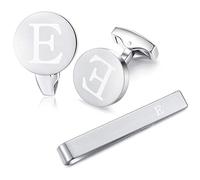 HONEY BEAR Gemelli & Sottile Skinny Fermacravatta Uomo con iniziali Alfabeto Lettera per Uomo - Camicia Acciaio per Matrimonio Commercio Regalo,Argento Spazzolato (Z) (E)