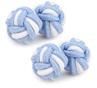 HONEY BEAR Gemelli Uomo/Donna Seta Forma di Nodo in Tessuto per Camicia/Camicetta/Abito,1 Paio (Blu cielo con bianco)