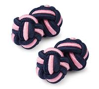 HONEY BEAR Gemelli Uomo/Donna Seta Forma di Nodo in Tessuto per Camicia/Camicetta/Abito,1 Paio (Blu navy con rosa)