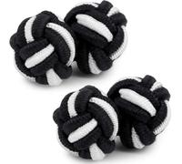 HONEY BEAR Gemelli Uomo/Donna Seta Forma di Nodo in Tessuto per Camicia/Camicetta/Abito,1 Paio (Nero Bianco)