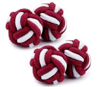 HONEY BEAR Gemelli Uomo/Donna Seta Forma di Nodo in Tessuto per Camicia/Camicetta/Abito,1 Paio (Rosso Bianco)