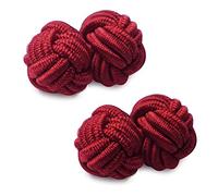 HONEY BEAR Gemelli Uomo/Donna Seta Forma di Nodo in Tessuto per Camicia/Camicetta/Abito,1 Paio (Rosso Scuro)