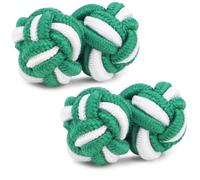 HONEY BEAR Gemelli Uomo/Donna Seta Forma di Nodo in Tessuto per Camicia/Camicetta/Abito,1 Paio (Verde con bianco)