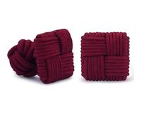 HONEY BEAR Gemelli Uomo/Donna Seta Forma di Nodo in Tessuto per Camicia/Vestito, Forma Piazza per Regalo di Nozze aziendali (Rosso scuro)