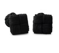 HONEY BEAR Gemelli Uomo/Donna Seta Forma di Nodo in Tessuto per Camicia/Vestito, Forma Piazza per Regalo di Nozze aziendali (Nero)