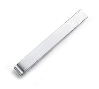 Honey Bear lettera con iniziali alfabeto Fermacravatta per Uomo - dimensione normale acciaio regalo di nozze di business,5.4cm,argento spazzolato con lettera nera (W)