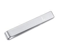Honey Bear Lettera con iniziali Alfabeto Fermacravatta per Uomo - per la cravatta stretta skinny Acciaio Regalo di Nozze di Business,4cm,Argento Spazzolato (L)