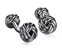 HONEY BEAR nodo gemelli da polso uomo - camicia acciaio per matrimonio Commercio Regalo (nero con piede speciale)