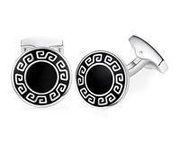 Honey Bear Retro modello intaglio gemelli da polso uomo - camicia acciaio per matrimonio Commercio Regalo,il giro Argento con nero