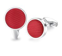 HONEY BEAR Rotondo gemelli per uomo - Nylon Tessuto modello a righe per regalo di nozze business (Rosso)