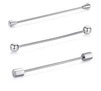 HONEY BEAR Set 3 pezzi spilla da colletto per camicia da uomo, smoking,Collare Clip collar pin acciaio inossidabile per regalo di nozze affari (Mix Argento B 3pcs senza scatola)