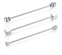 HONEY BEAR Set 3 pezzi spilla da colletto per camicia da uomo, smoking,Collare Clip collar pin acciaio inossidabile per regalo di nozze affari (Mix Argento A 3pcs senza scatola)