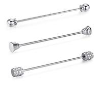 HONEY BEAR Set 3 pezzi spilla da colletto per camicia da uomo, smoking,Collare Clip collar pin acciaio inossidabile per regalo di nozze affari (Mix Argento 3pcs senza scatola)