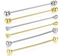 HONEY BEAR Set 3 pezzi spilla da colletto per camicia da uomo, smoking,Collare Clip collar pin acciaio inossidabile per regalo di nozze affari (6 pz senza scatola)
